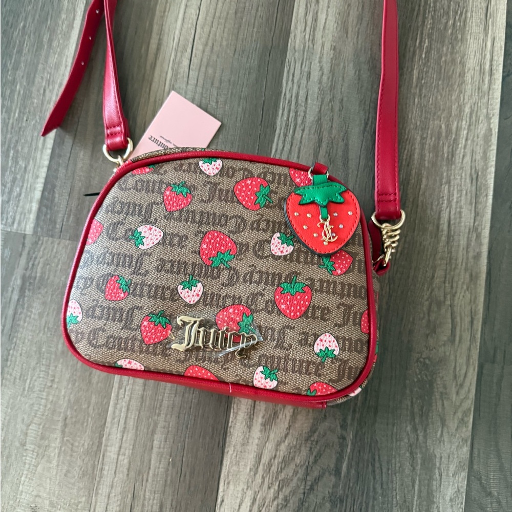 Juicy Couture Red and Brown Strawberry Crossbody Bag - Picture 7 of 16